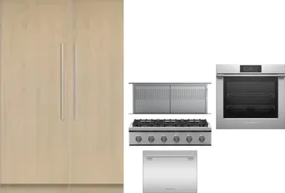 6 Piece Package Includes Refrigerator, Freezer, Cooktop, Wall Oven, Hood And Dishwasher
